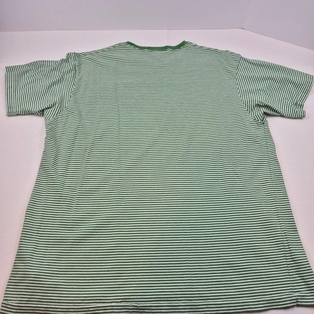 Polo Sport Ralph Lauren Men's XL Green Stripe Tee Vtg 90s‎ USA Flag Faded Logo